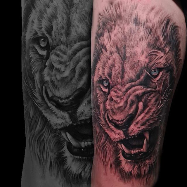 LUNATIC TATTOO ESTUDI tatuaje de león